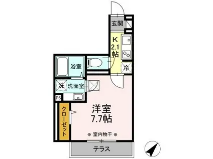 チェリ―ハイム V(1K/1階)の間取り写真