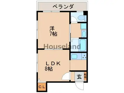 マチスビル(1LDK/2階)の間取り写真