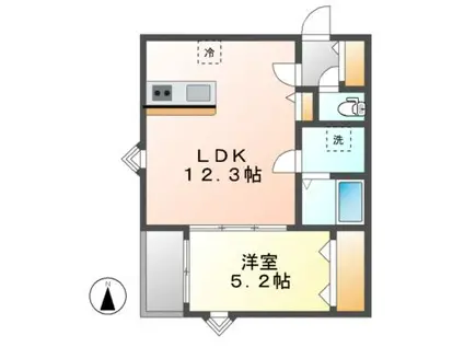 BC生駒A(1LDK/3階)の間取り写真