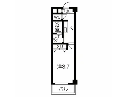 エスパシオ可児(1K/3階)の間取り写真