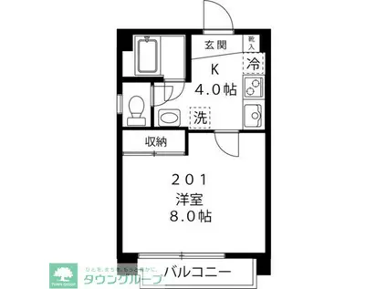 シンコウハイツ(1K/2階)の間取り写真
