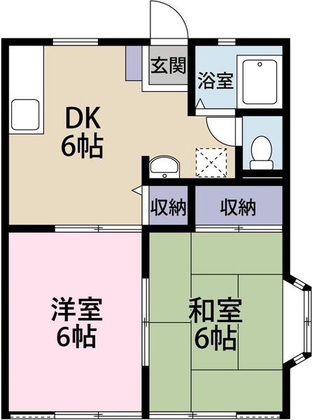 西ハイツ(2DK/2階)の間取り写真