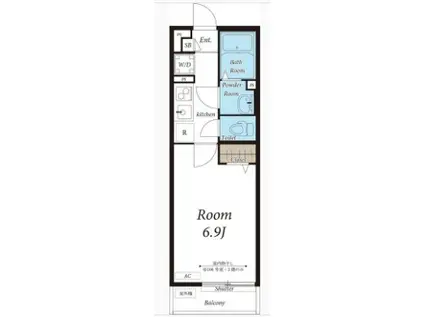 リブリ・SAKAEII(1K/3階)の間取り写真