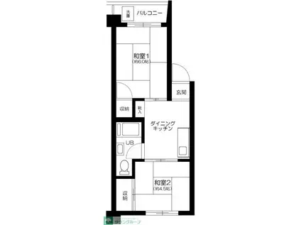 志村城山ローヤルコーポ(2DK/5階)の間取り写真