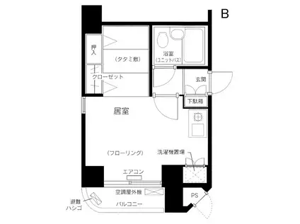 メインステージ江戸川橋(ワンルーム/4階)の間取り写真