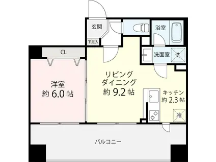 ヴィエルジュ錦糸町太平(1LDK/8階)の間取り写真