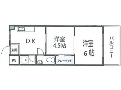 コーポ三原(2DK/3階)の間取り写真