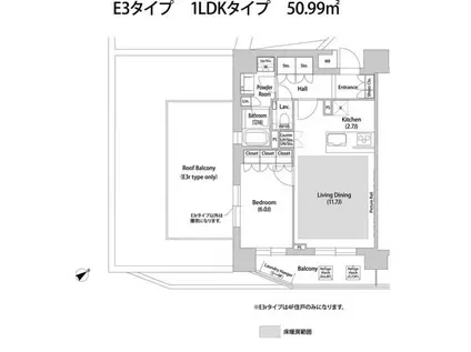 ソアラノーム大岡山(1LDK/6階)の間取り写真