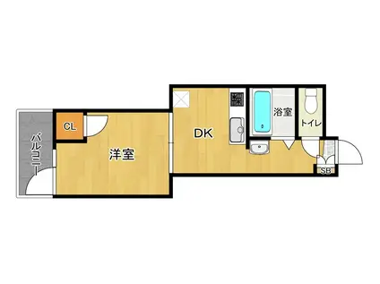 セレブマンションIII(1DK/3階)の間取り写真