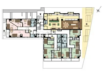 シェアス浦和(ワンルーム/1階)の間取り写真