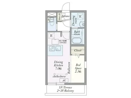 MY STYLE VINTAGE 永福町(1DK/2階)の間取り写真