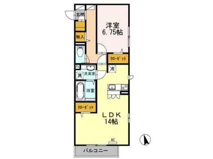 AVANCERAKANE206(1LDK/2階)の間取り写真