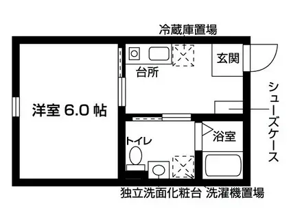 BELLE COURT MIYAMA(1K/2階)の間取り写真