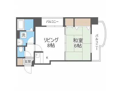 札幌ビオス館(1LDK/10階)の間取り写真