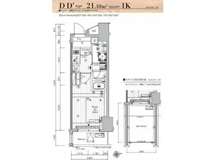 SYFORME GAKUSHUINSHITA(1K/2階)の間取り写真