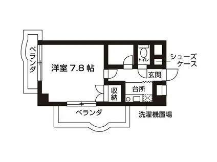 ラフォーレ香椎(1K/2階)の間取り写真