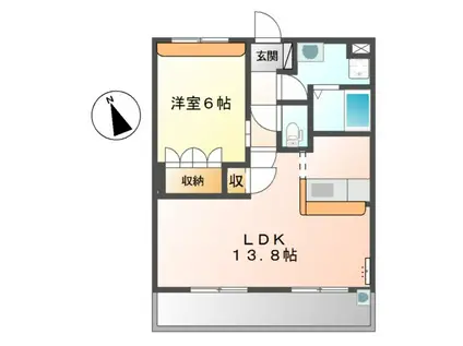 エスポア21(1LDK/2階)の間取り写真