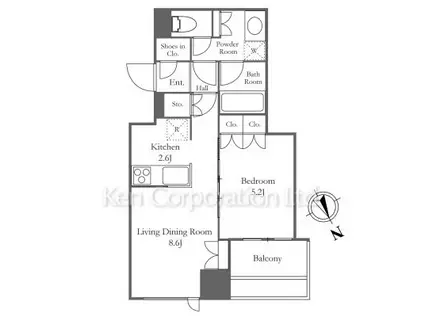 ウエストパークタワー池袋(1LDK/4階)の間取り写真