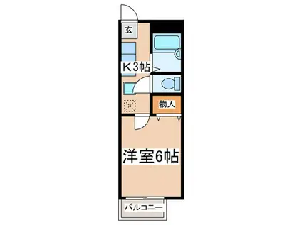 グリーンハイツⅣ(1K/2階)の間取り写真