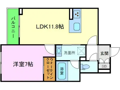 INFINITO 桂(1LDK/4階)の間取り写真