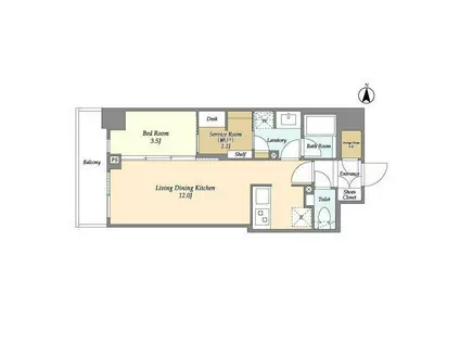 ラティエラ四谷(1SLDK/3階)の間取り写真