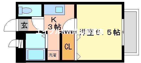 グレコ東山(1K/3階)の間取り写真