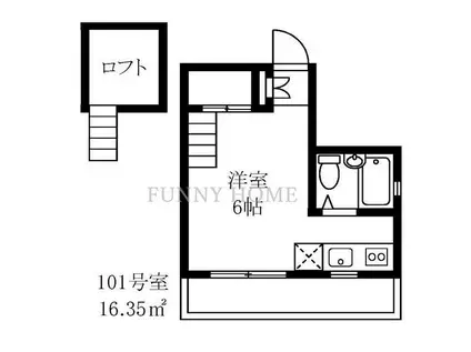 IZUMI HEIM(ワンルーム/1階)の間取り写真