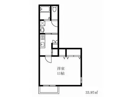 フラット・グラン・マ北新宿(1K/2階)の間取り写真