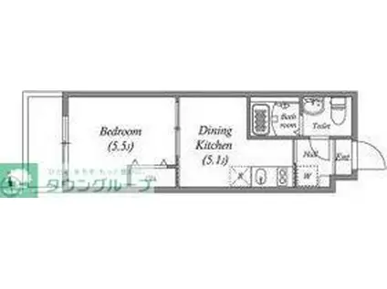 アーバーハイツ六町4丁目(1DK/1階)の間取り写真