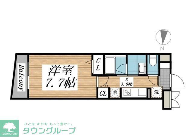 クリオ ラモード学芸大学II(1K/4階)の間取り写真