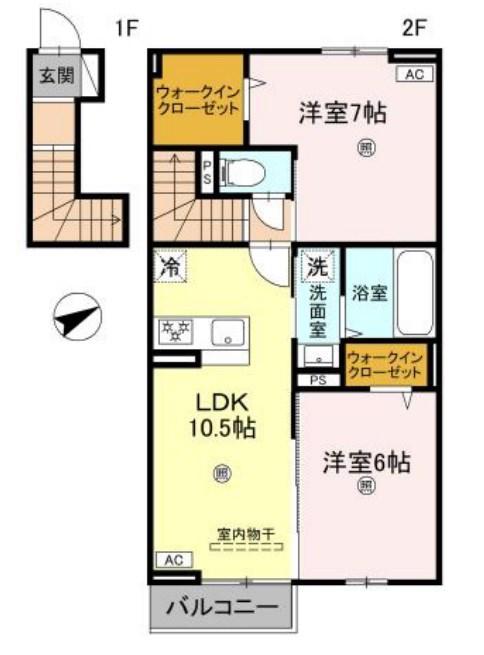D-ROOMイグ(2LDK/2階)の間取り写真