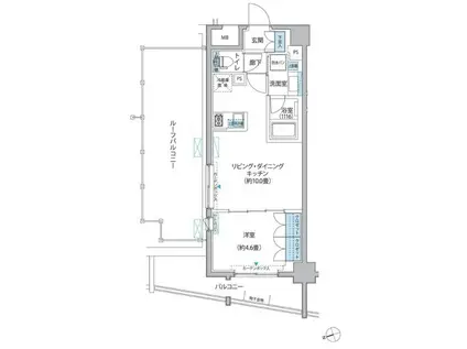 プラネソシエ大森山王(1K/8階)の間取り写真