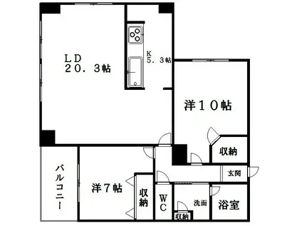 Dグラフォート浜松DSタワー(2LDK/19階)の間取り写真