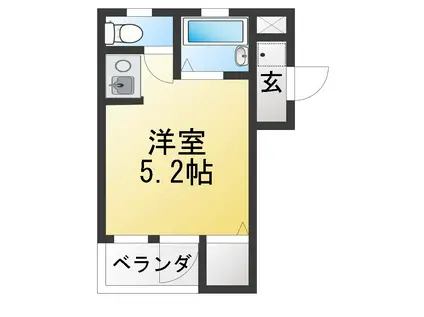 ハッピーエハラ(ワンルーム/4階)の間取り写真