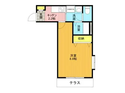 フレアコート西台(1K/1階)の間取り写真