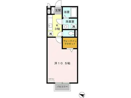 サニーヒル塚の台(1K/2階)の間取り写真