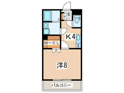 グランメールコート栄町(1K/4階)の間取り写真