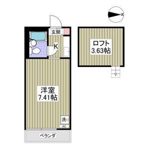 ルピナス(1K/2階)の間取り写真