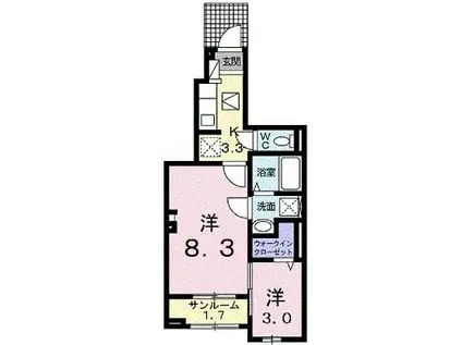 ラフィーネEIII(2K/1階)の間取り写真