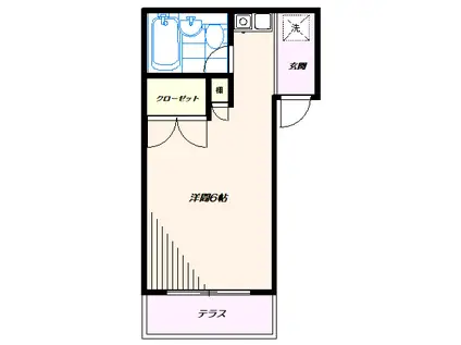 ドメーヌ・エム(ワンルーム/1階)の間取り写真