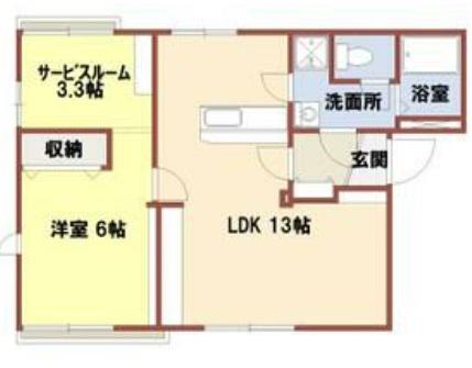 ハイツ・あわ(1SLDK/1階)の間取り写真