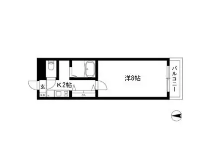 防音マンション ピアニシモ(1K/2階)の間取り写真