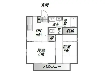 フレグランス国府(2DK/1階)の間取り写真