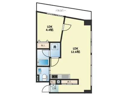 T・コンフォート(1LDK/4階)の間取り写真
