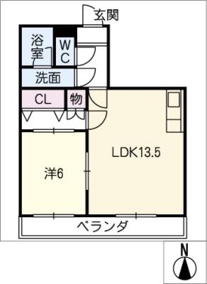 フェアモント21(2LDK/4階)の間取り写真