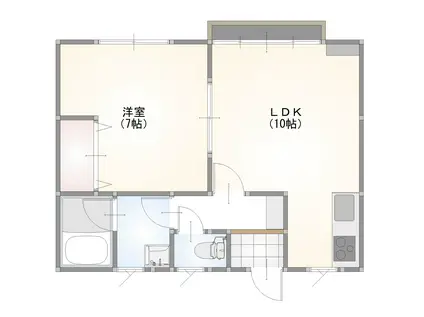 コーナーヴァレイ(1LDK/2階)の間取り写真