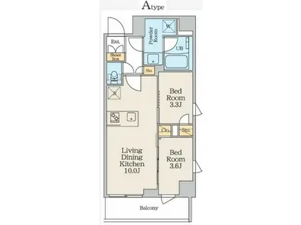 クレストコート本所吾妻橋ノース(2LDK/4階)の間取り写真