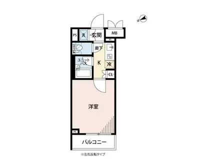 ルーブル練馬高野台弐番館(1K/2階)の間取り写真