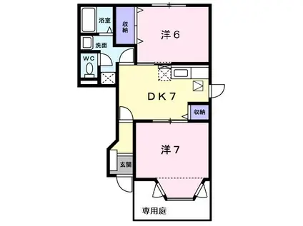 ALAMODE(2DK/1階)の間取り写真