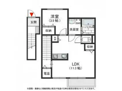 リリーフ(1LDK/2階)の間取り写真